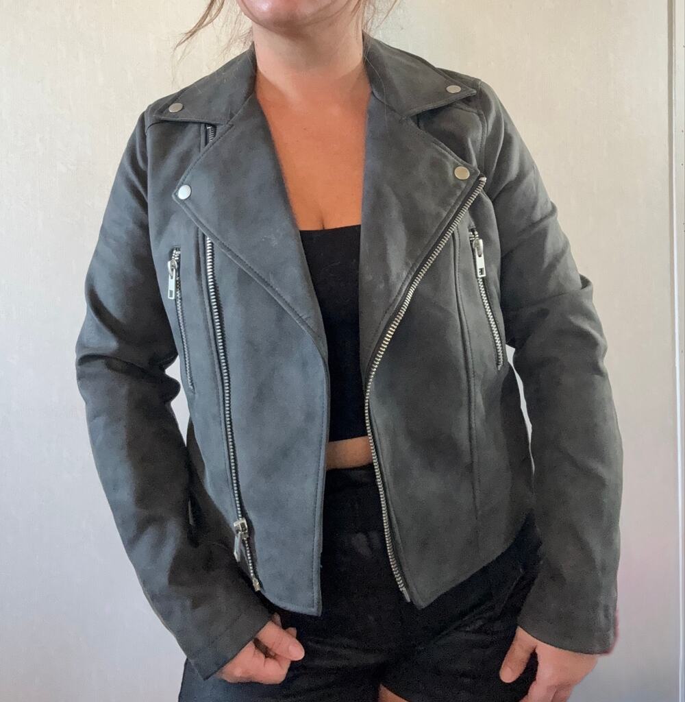 Forever 21 Black Faux Suede Moto Biker Jacket Size M